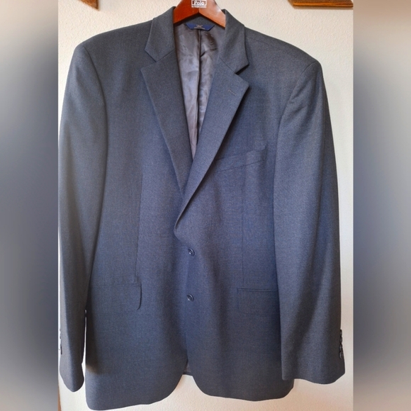 Brooks Brothers 346 Mens Stretch Navy Two Button Wool Blend Sport Coat Size 44L - Picture 1 of 10